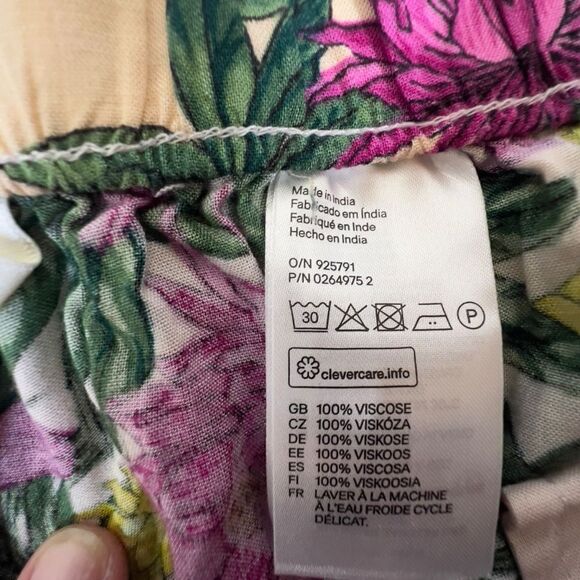 NWOT H&M Tropical Floral lounge work Pants sz 8 - Picture 6 of 14